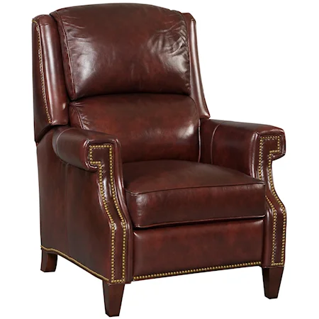 Transitional Hi-Leg Recliner with Nailhead Trim